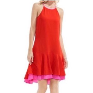 Vince Camuto Havana Brights Red Hot Halter Swing Dress